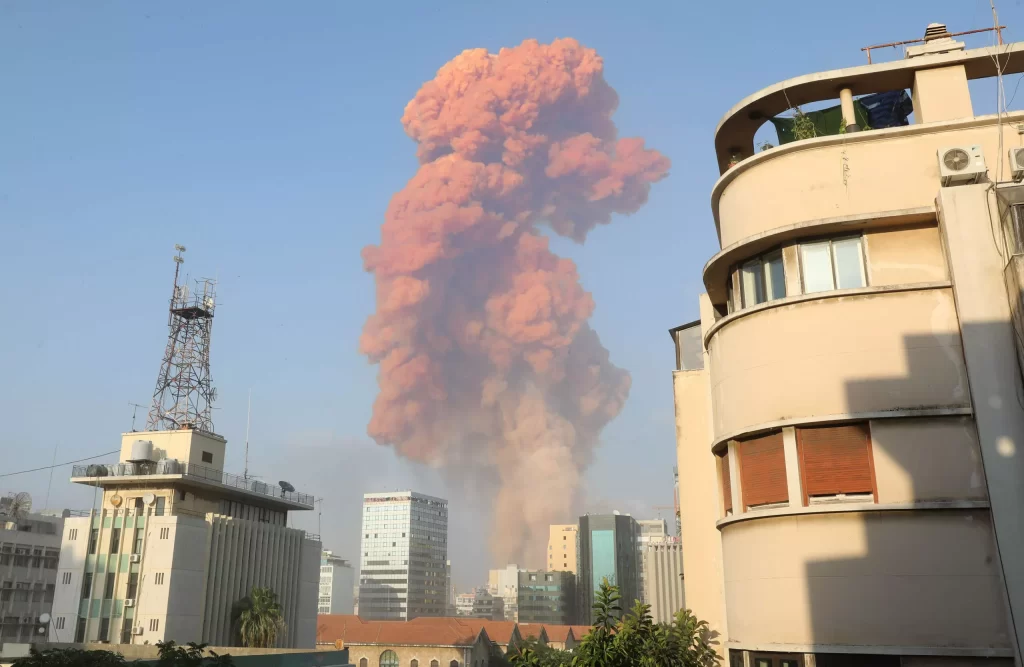 A large explosion rocked the Lebanese capital Beirut on Tuesday,